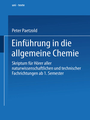 cover image of Einführung in die allgemeine Chemie